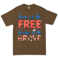 Cacao home of the free because of the brave Premium Tee - HRA Design Shop