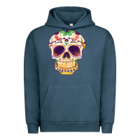 Pigment Midnight Navy Cinco de mayo skull Urban Hoodie - FaDigitalArtStudio