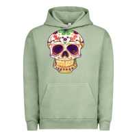 Pigment Oil Green Cinco de mayo skull Urban Hoodie - FaDigitalArtStudio