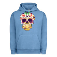 Pigment Pebble Blue Cinco de mayo skull Urban Hoodie - FaDigitalArtStudio