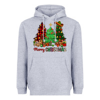 Heather Grey merry christmas trees Heavyweight Hoodie - NancyCooperArtShop