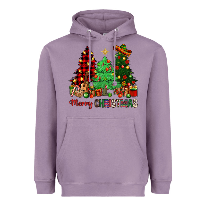 Merry Christmas Trees Heavyweight Hoodie by NancyCooperArtShop | Teevron
