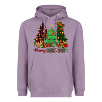Lavender merry christmas trees Heavyweight Hoodie - NancyCooperArtShop