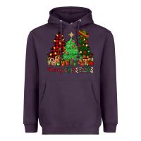 Plum merry christmas trees Heavyweight Hoodie - NancyCooperArtShop