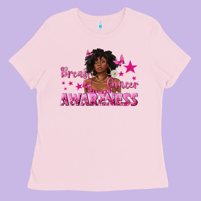 Breast Cancer Awareness With Afro Woman Ladies Tee Designed By Texasbilliewilder