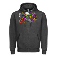 Charcoal Heather CMA Certified Medical Assistant Mardi Gras Zipper Hoodie - LillyAllenDesigns