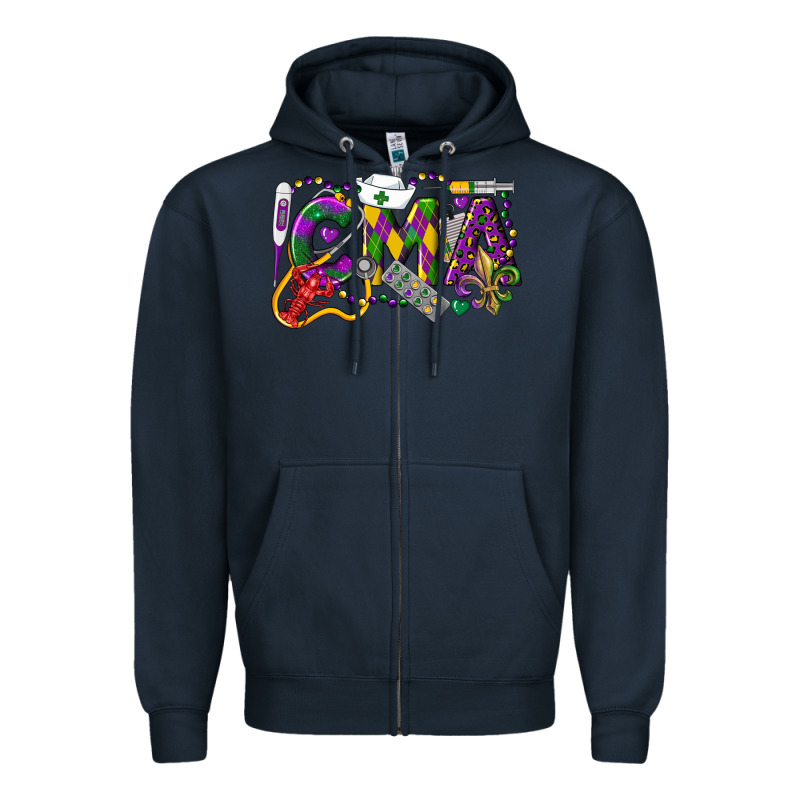 Cma Certified Medical Assistant Mardi Gras Zipper Hoodie by LillyAllenDesigns | Teevron