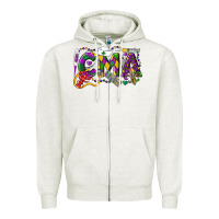 Oatmeal Heather CMA Certified Medical Assistant Mardi Gras Zipper Hoodie - LillyAllenDesigns