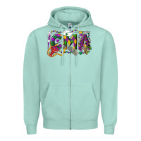 Seafoam CMA Certified Medical Assistant Mardi Gras Zipper Hoodie - LillyAllenDesigns