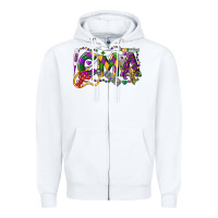 White CMA Certified Medical Assistant Mardi Gras Zipper Hoodie - LillyAllenDesigns