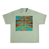 Oil Green turquoise  leather and wooden pattern tumbler Urban Heavy Tee - Jasminsmagicworld