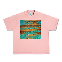 Salmon turquoise  leather and wooden pattern tumbler Urban Heavy Tee - Jasminsmagicworld