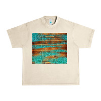 Sandshell turquoise  leather and wooden pattern tumbler Urban Heavy Tee - Jasminsmagicworld