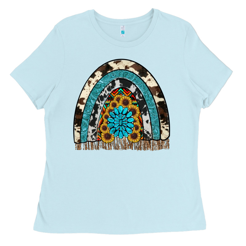 Rainbow Sunflower Gemstone Ladies Tee by RanaPortraitStore | Teevron