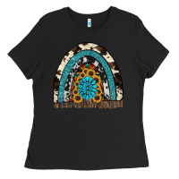 Black rainbow sunflower gemstone Ladies Tee - RanaPortraitStore