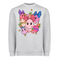 Heather Grey soft pink easter Heavyweight Sweatshirt - MaliasSmallBusiness