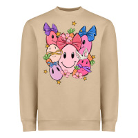 Mushroom soft pink easter Heavyweight Sweatshirt - MaliasSmallBusiness