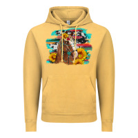Vintage Mustard horse with sunflowers Vintage Hoodie - Artiststas