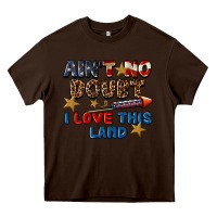 Chocolate Brown Ain't no doubt i love this land 4th of july Heavy Core Tee - CowGirlArtShop