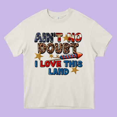 Ain't No Doubt I Love This Land 4th Of July Heavy Core Tee Designed By Cowgirlartshop