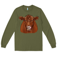 Army Green red angus Long Sleeve Tee - JahusDesignShop