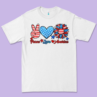 Peace Love America Premium Tee Designed By Hra Design Shop