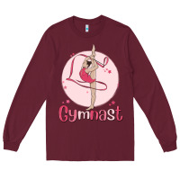 Burgundy gymnast Long Sleeve Tee - MaliasSmallBusiness