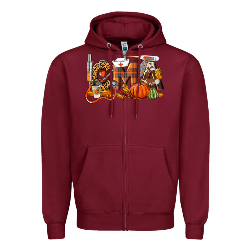 Fall Cma Certified Medical Assistant Zipper Hoodie by LillyAllenDesigns | Teevron