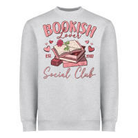 Heather Grey bookish lover social club Heavyweight Sweatshirt - MaliasSmallBusiness