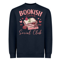 Navy bookish lover social club Heavyweight Sweatshirt - MaliasSmallBusiness