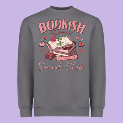 Bookish Lover Social Club Heavyweight Sweatshirt Designed By Maliassmallbusiness