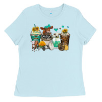 Baby Blue cows coffee cups Ladies Tee - Zillion Design Studio