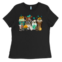 Black cows coffee cups Ladies Tee - Zillion Design Studio