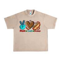 French Oak peace love hotdogs Urban Heavy Tee - AdoDesignShop