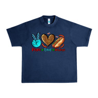 Navy peace love hotdogs Urban Heavy Tee - AdoDesignShop