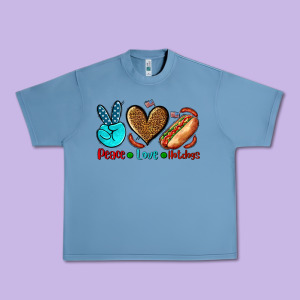 Peace Love Hotdogs Urban Heavy Tee Designed By Adodesignshop