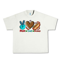Pistachio peace love hotdogs Urban Heavy Tee - AdoDesignShop