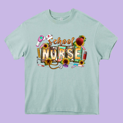 School Nurse Heavy Core Tee Designed By Cowhidedigitalart