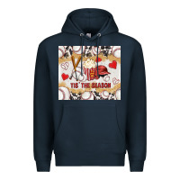 Navy tis' the season with cowhide tumbler tbs Premium Hoodie - TumblerDesignByShophia