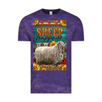 Cloud Purple Western Sheep Happens Sunflowers Vintage Tee - LillyAllenDesigns