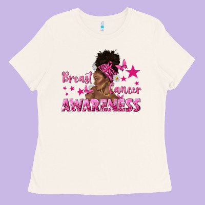 Breast Cancer Awareness With Afro Woman Ladies Tee Designed By Texasbilliewilder