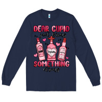 Navy dear cupid just bring something strong Long Sleeve Tee - MaliasSmallBusiness