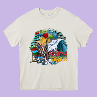 Beach Please Heavy Core Tee Designed By Sublimationcraftshop
