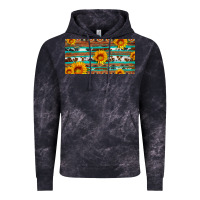 Cloud Black aztec sunflower cowhide license plate Vintage Hoodie - Artiststas