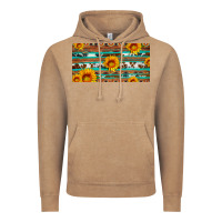 Vintage Coffee aztec sunflower cowhide license plate Vintage Hoodie - Artiststas