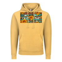 Vintage Mustard aztec sunflower cowhide license plate Vintage Hoodie - Artiststas