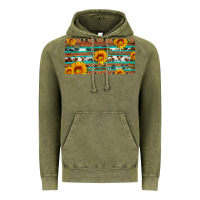 Vintage Olive aztec sunflower cowhide license plate Vintage Hoodie - Artiststas