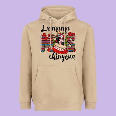 La Mama Mos Chingona Heavyweight Hoodie Designed By Texasbilliewilder