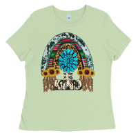 Matcha western rainbow  be kind Ladies Tee - RanaPortraitStore