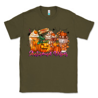 Army Green Thanks A Latte Autumn Vibes Classic Tee - CowhideDigitalArt
